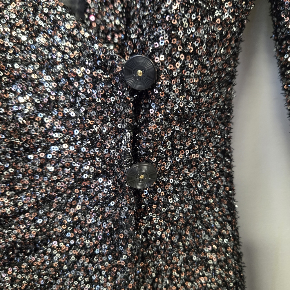 NWT Scotch & Soda Black Sequin Long Sleeve Dress - Picture 2 of 5